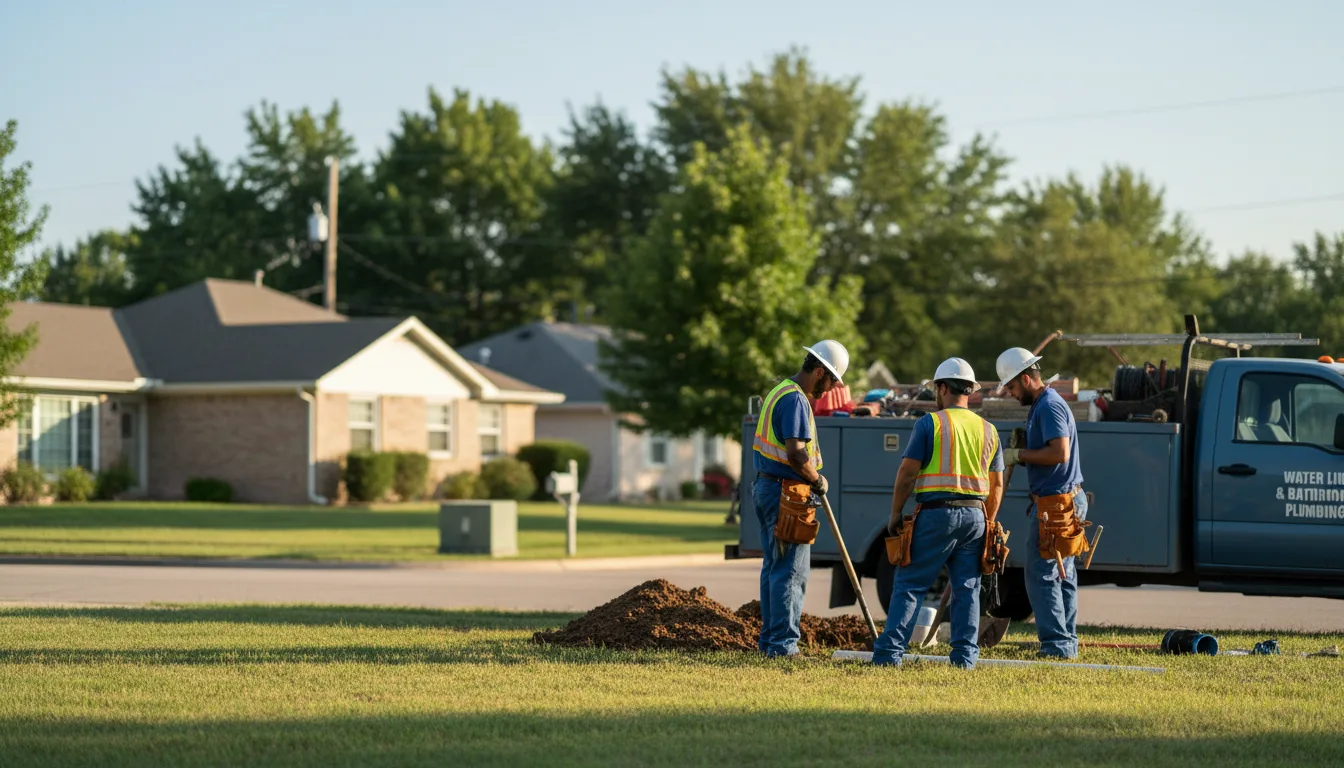 Residential water line and bathroom plumbing service in Rankin, TX